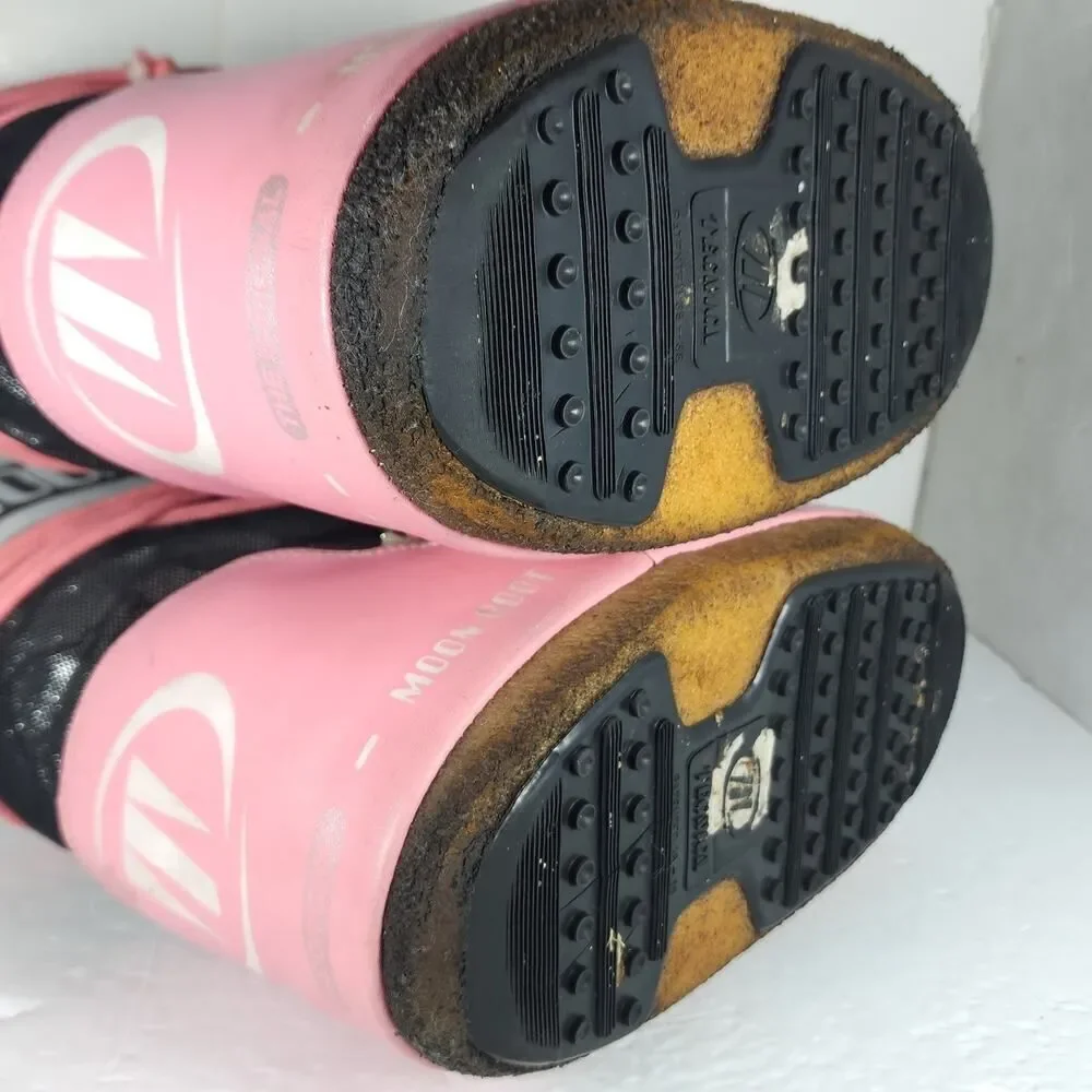 Moon Boot Women's Icon EU 35/38 US 5/7,5 Pink black metalic Tall Ski Snow Boots